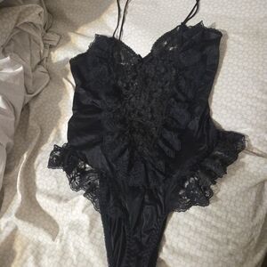 Chic Black Lace Bodysuit